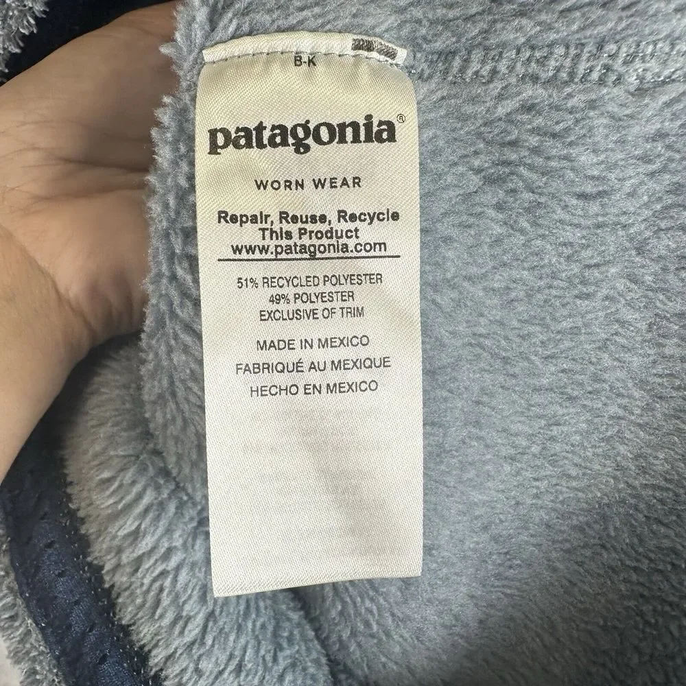 PATAGONIA‎ Womens Bluish Gray Re-Tool Snap-T Polartec Pullover Fleece Jacket XS